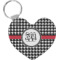Houndstooth Heart Plastic Keychain w/ Monogram