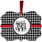 Houndstooth Metal Frame Ornament - Double Sided w/ Monogram