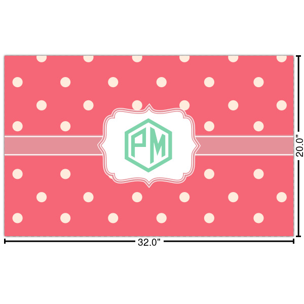 Custom Pink & Orange Chevron Indoor / Outdoor Rug - Custom Size w/ Monogram