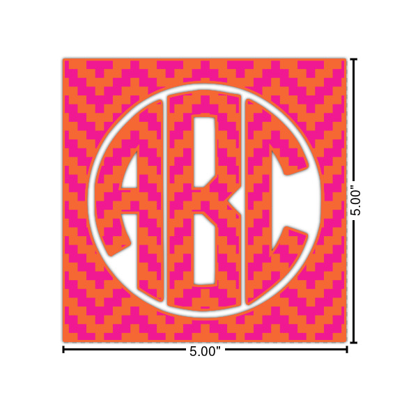 Custom Pink & Orange Chevron Laptop Decal (Personalized)