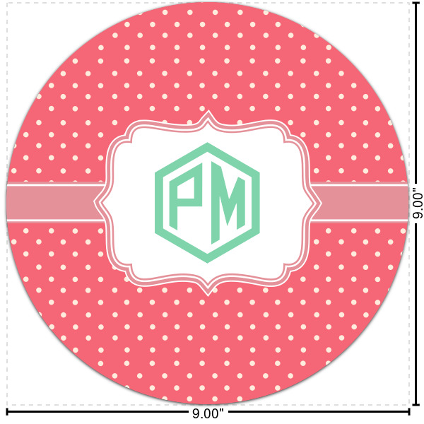 Custom Pink & Orange Chevron Round Decal - Small (Personalized)