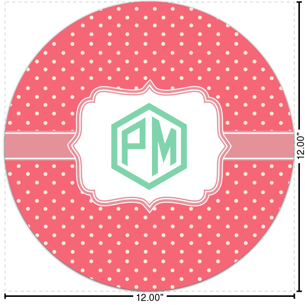 Custom Pink & Orange Chevron Round Decal - Medium (Personalized)