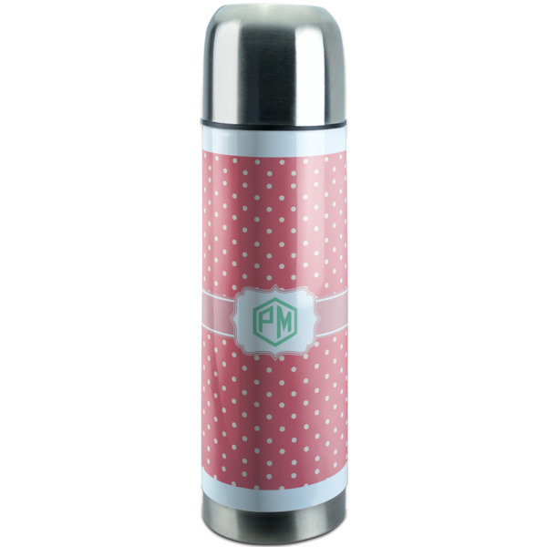 Custom Pink & Orange Chevron Stainless Steel Thermos (Personalized)