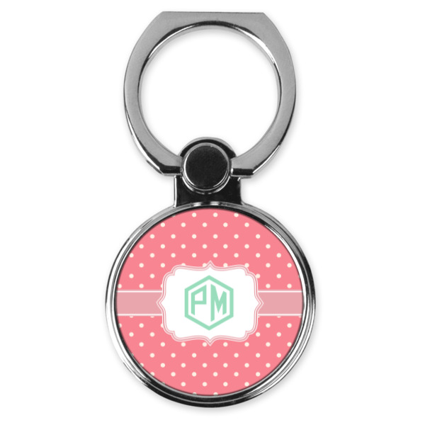 Custom Pink & Orange Chevron Cell Phone Ring Stand & Holder (Personalized)