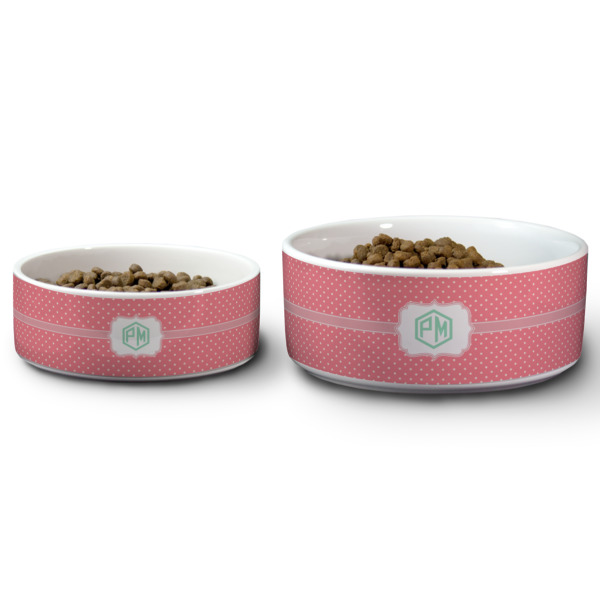 Custom Design - Ceramic Dog Bowls - Size Comparison