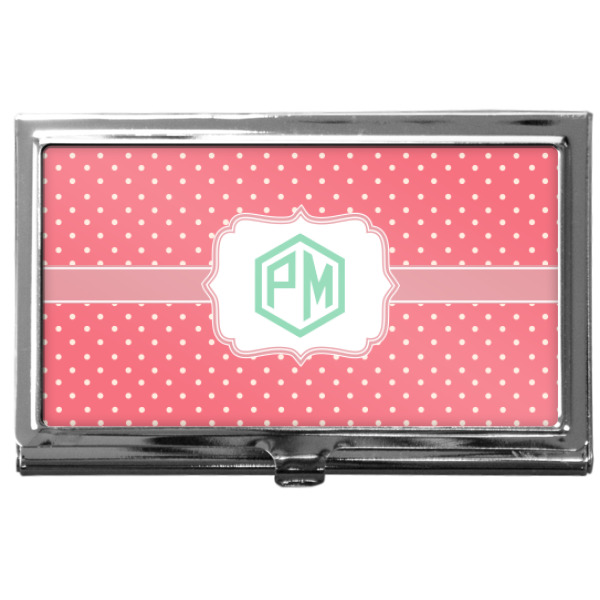 Custom Pink & Orange Chevron Business Card Case