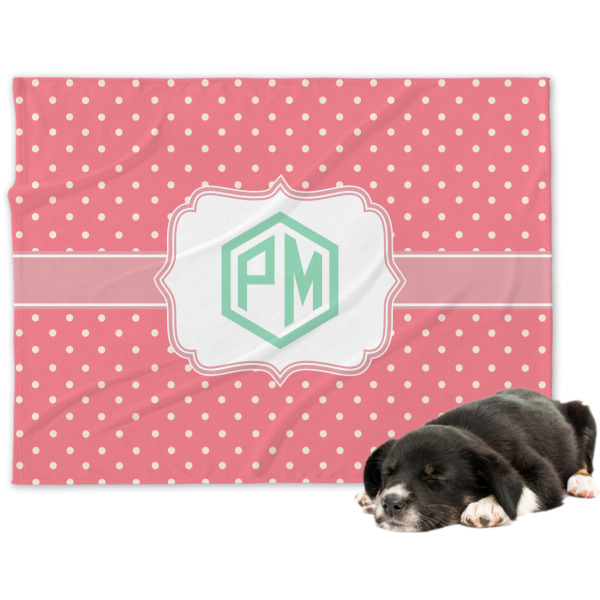 Custom Pink & Orange Chevron Dog Blanket (Personalized)