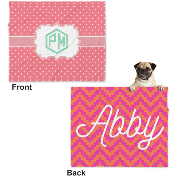 Custom Design - Microfleece Dog Blanket - Large- Front & Back