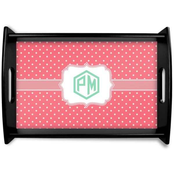 Custom Pink & Orange Chevron Wooden Tray (Personalized)