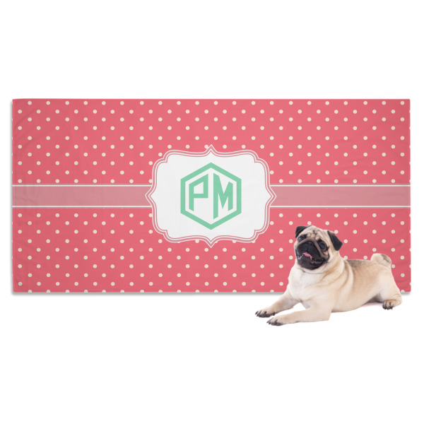 Custom Pink & Orange Chevron Dog Towel (Personalized)