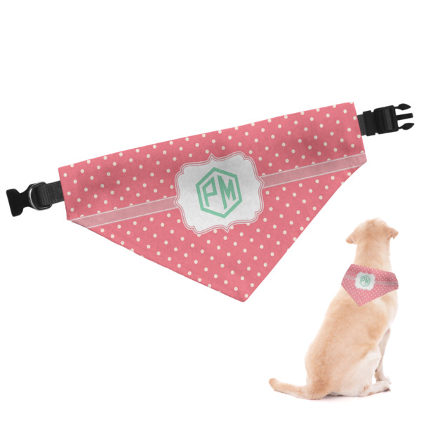 Custom Pink & Orange Chevron Dog Bandana (Personalized)