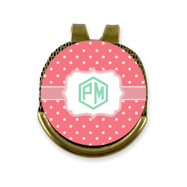 Custom Design - Golf Ball Marker Hat Clip Gold - Front