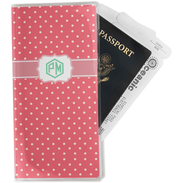 Custom Pink & Orange Chevron Travel Document Holder