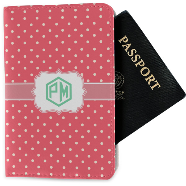 Custom Pink & Orange Chevron Passport Holder - Fabric (Personalized)