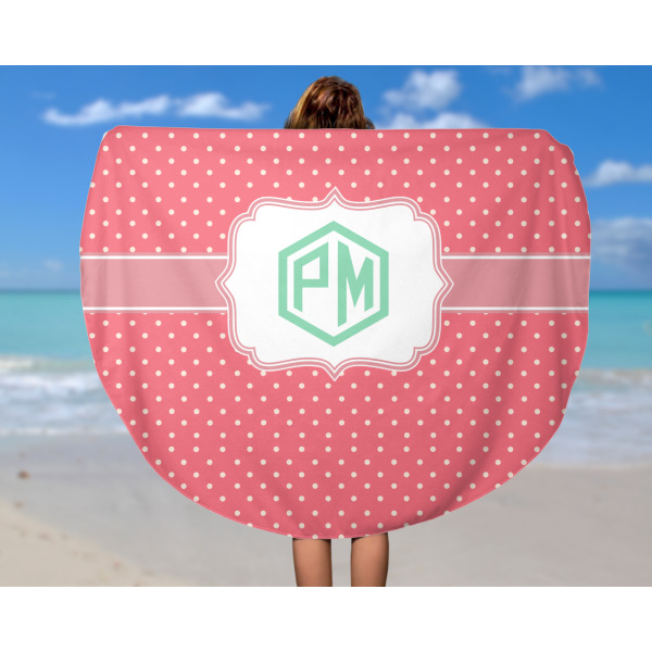 Custom Design - Round Beach Towel - In Use