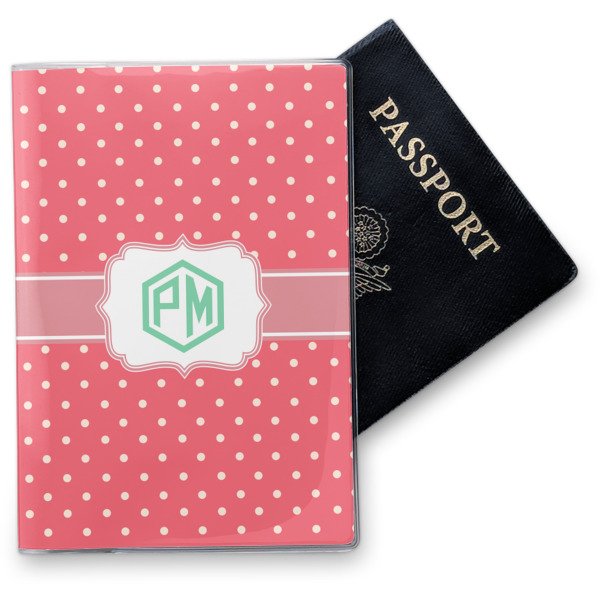 Custom Pink & Orange Chevron Vinyl Passport Holder (Personalized)