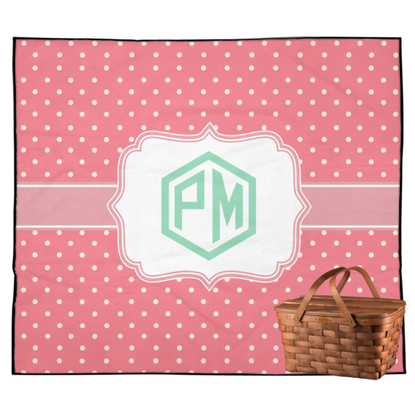 Custom Pink & Orange Chevron Outdoor Picnic Blanket (Personalized)