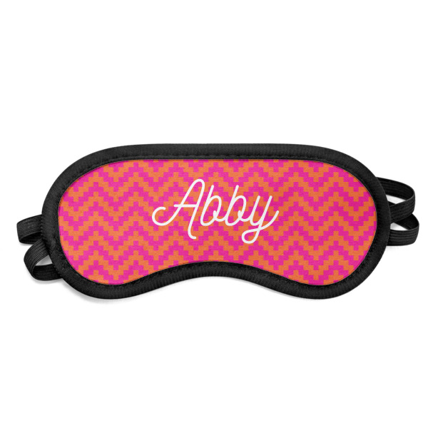 Custom Pink & Orange Chevron Sleeping Eye Mask (Personalized)