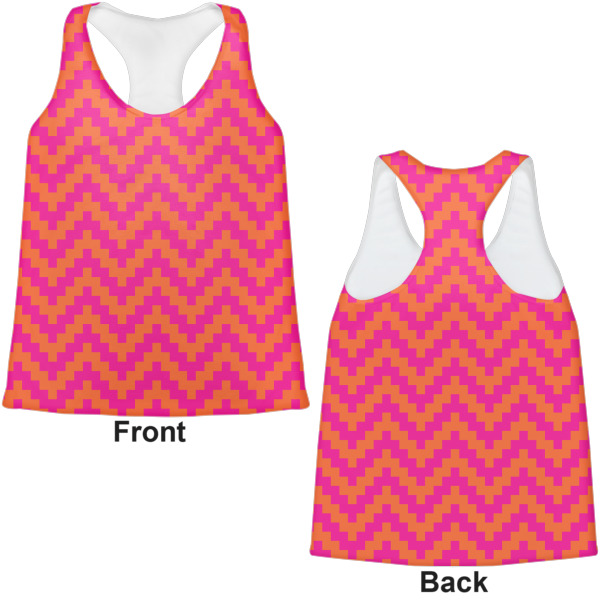 Custom Design - Womens Racerback Tank Tops - Medium - Front and Back