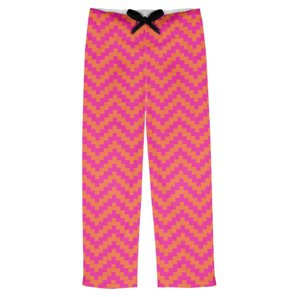 Custom Pink & Orange Chevron Mens Pajama Pants