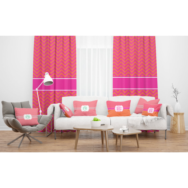 Custom Design - Sheer and Custom Curtains in Room with Matching Pillows