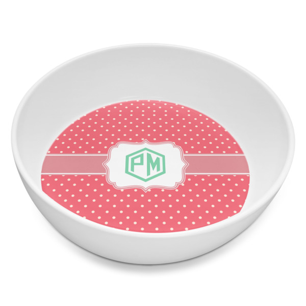 Custom Pink & Orange Chevron Melamine Bowl - 8 oz (Personalized)
