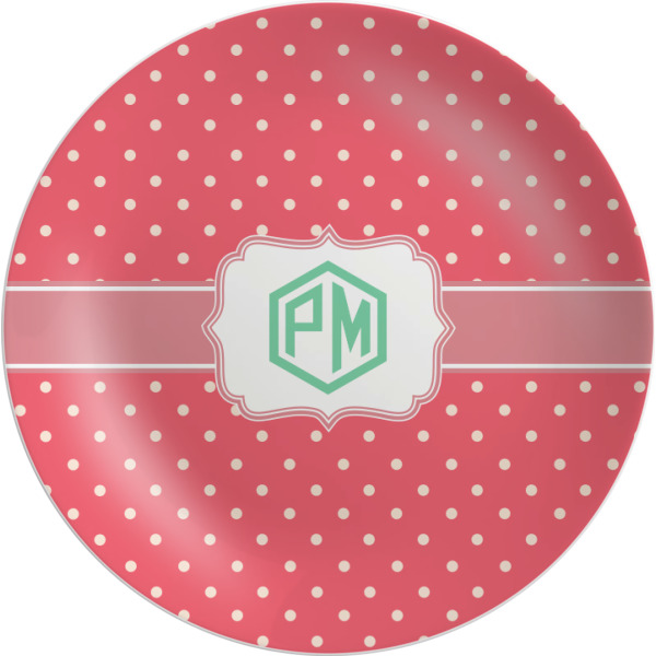 Custom Pink & Orange Chevron Melamine Plate (Personalized)