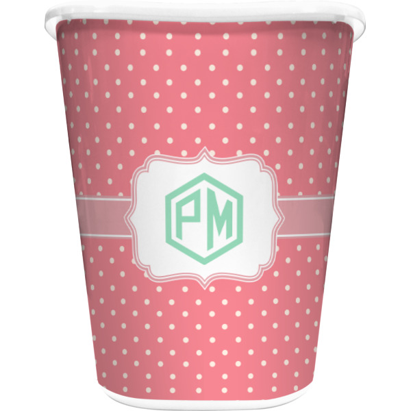 Custom Pink & Orange Chevron Waste Basket (Personalized)