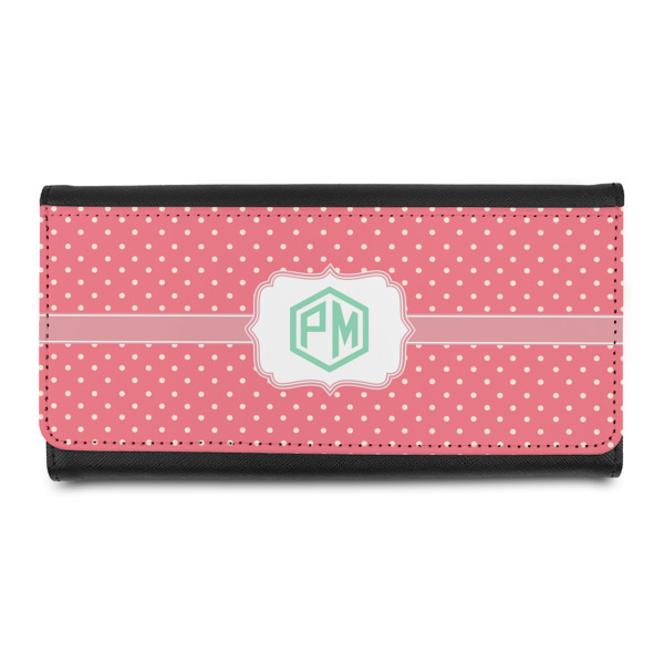 Custom Pink & Orange Chevron Leatherette Ladies Wallet (Personalized)