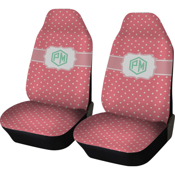 Custom Pink & Orange Chevron Car Seat Covers (Set of Two) (Personalized)