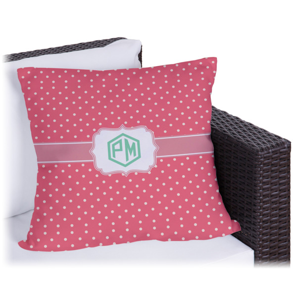 Custom Pink & Orange Chevron Outdoor Pillow (Personalized)