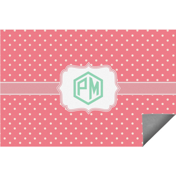 Custom Pink & Orange Chevron Indoor / Outdoor Rug (Personalized)