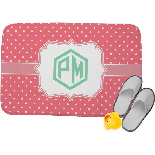 Custom Pink & Orange Chevron Memory Foam Bath Mat (Personalized)