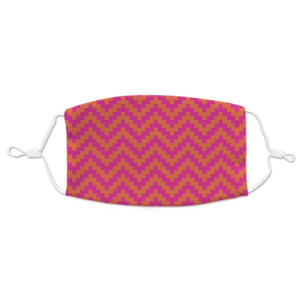 Custom Pink & Orange Chevron Adult Cloth Face Mask