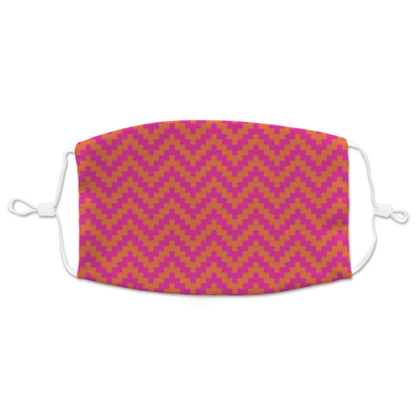 Custom Pink & Orange Chevron Adult Cloth Face Mask - XLarge