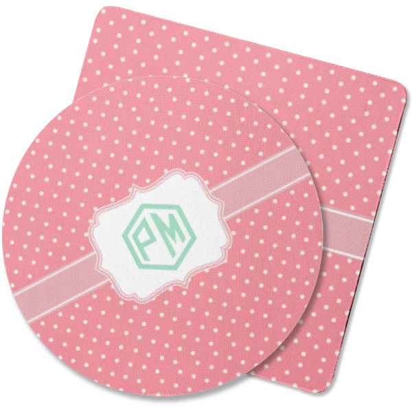 Custom Pink & Orange Chevron Rubber Backed Coaster (Personalized)