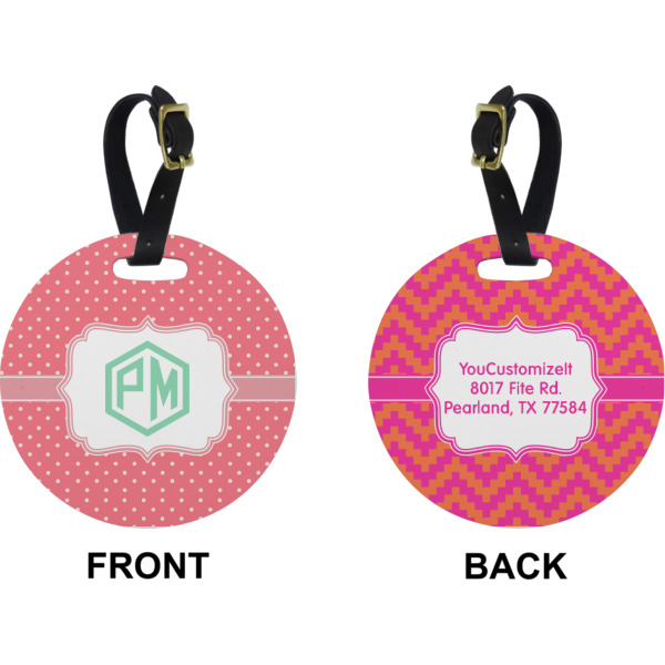 Custom Design - Circle Luggage Tag (Front + Back)