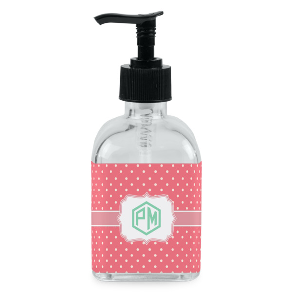 Custom Pink & Orange Chevron Glass Soap & Lotion Bottle - Single Bottle (Personalized)