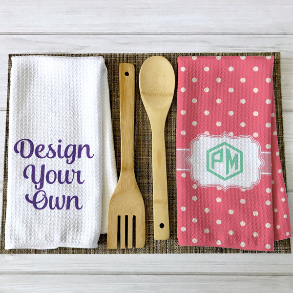 Custom Design - Waffle Weave Towels - 2 Print Styles