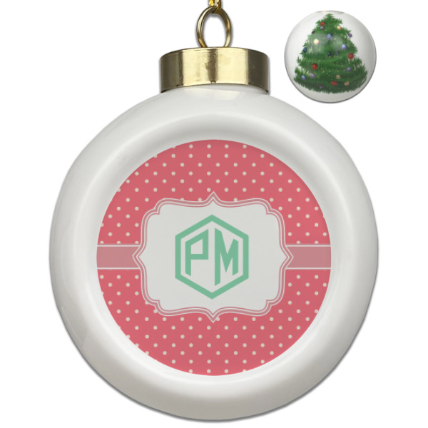 Custom Design Your Own Ceramic Ball Ornament - Christmas Tree