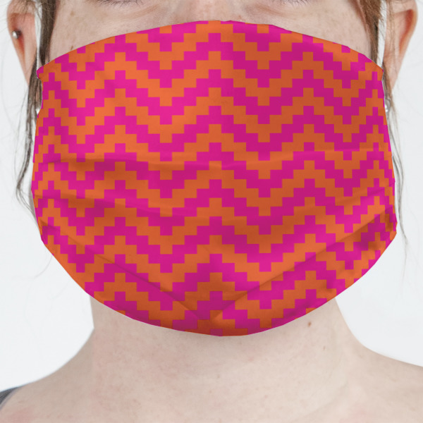 Custom Pink & Orange Chevron Face Mask Cover