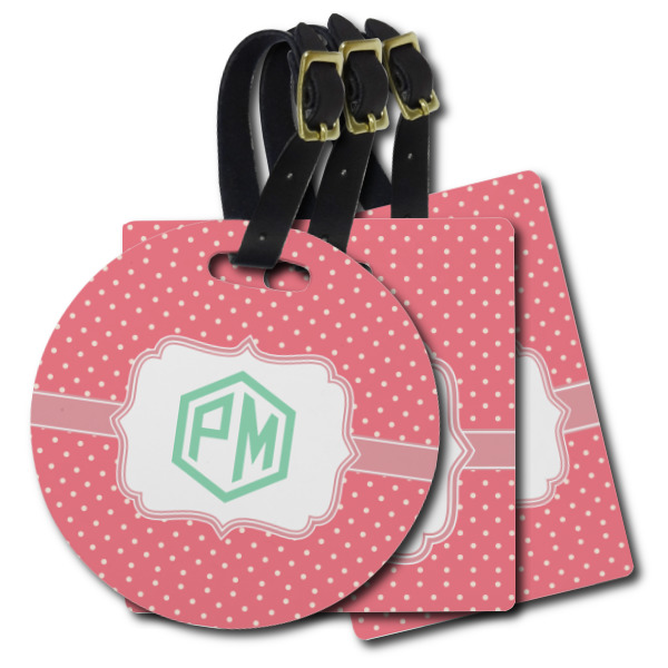 Custom Pink & Orange Chevron Plastic Luggage Tag (Personalized)