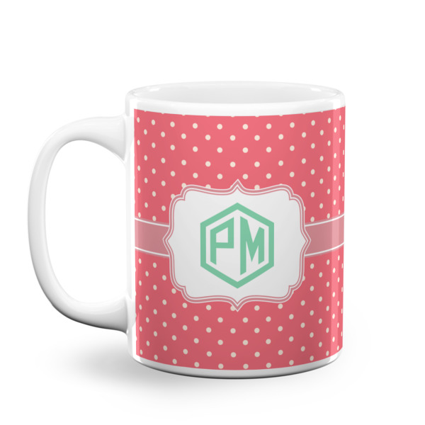 Custom Pink & Orange Chevron Coffee Mug (Personalized)