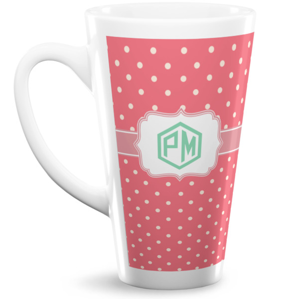 Custom Pink & Orange Chevron Latte Mug (Personalized)