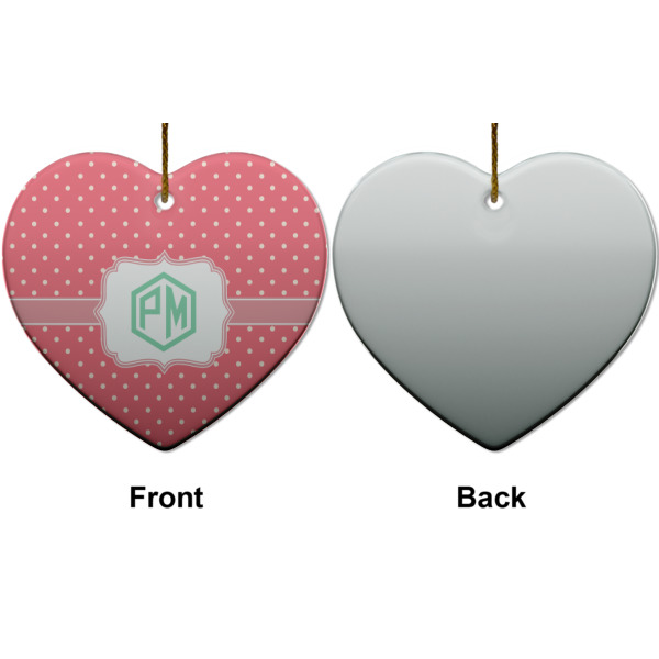 Custom Design - Ceramic Flat Ornament - Heart Front & Back (APPROVAL)