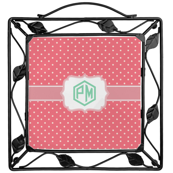 Custom Pink & Orange Chevron Square Trivet (Personalized)