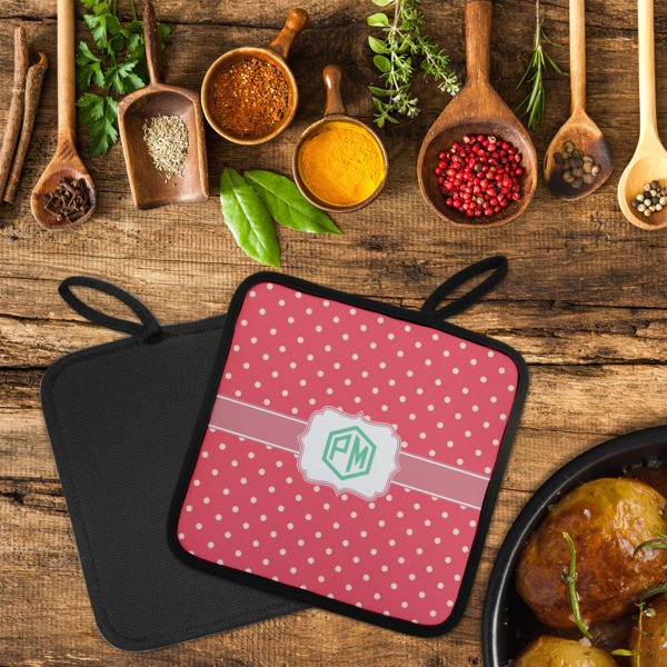 Custom Design - Neoprene Pot Holder - Set of 2  LIFESTYLE (Flatlay)