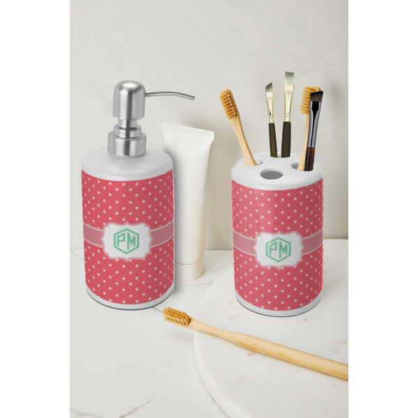 Custom Design - Ceramic Bathroom Accessories - LIFESTYLE (toothbrush holder & soap dispenser)