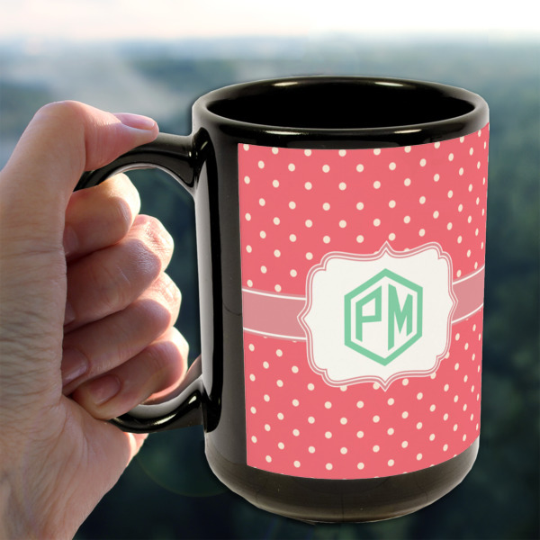 Custom Design - 15oz. Black Mug - Lifestyle