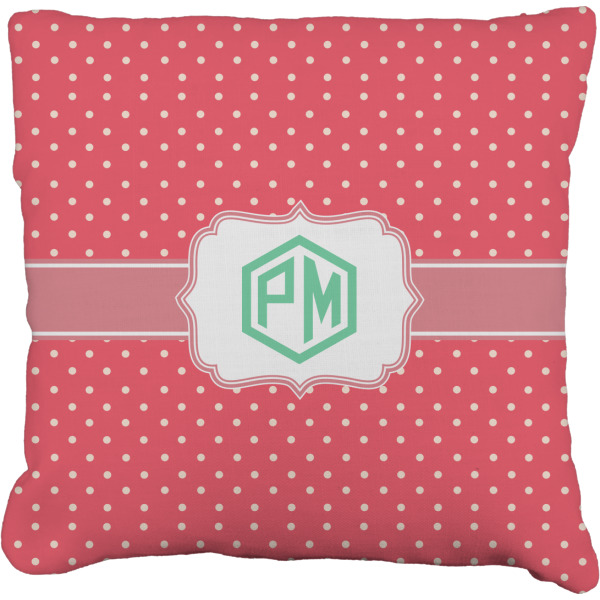Custom Pink & Orange Chevron Faux-Linen Throw Pillow 18" (Personalized)